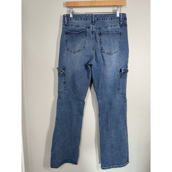 True Craft Cargo Bootcut Stretch Denim Jeans Womens Size 12 Mid Rise Gorpcore - Picture 5 of 11